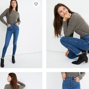 Madewell 10" High-Rise Skinny Jeans in Mackey Wash: Button-Front Edition